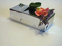 Silver gift with rose