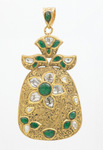emerald and diamond pendant