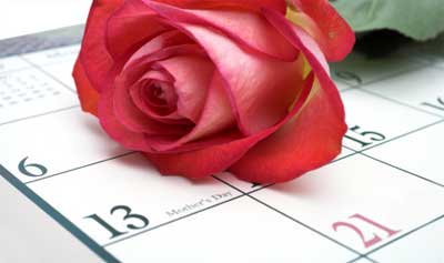 Mothers Day Rose and Calendar